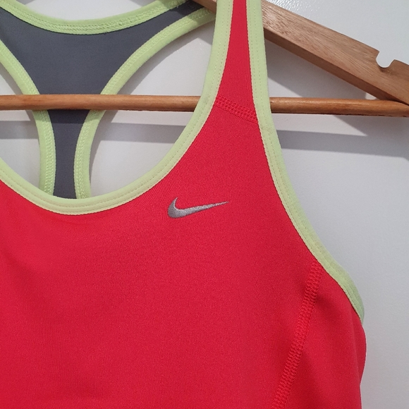 Nike DRI-FIT size small red racerback tank with in-built bra and rear pocket - Picture 2 of 8